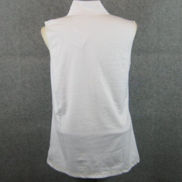 Quacker Factory French Terry Rhinestone Zip Front Vest White Size S NWT - Picture 3 of 4